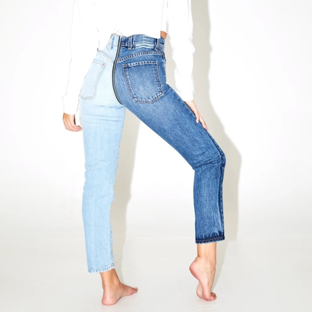Revice denim two toned high waisted jeans